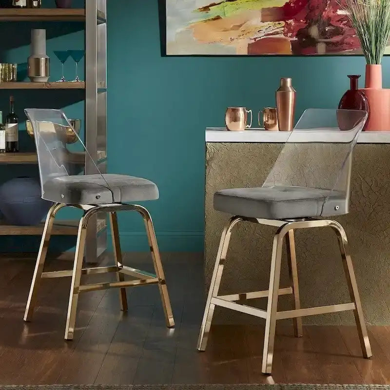 Lennox Velvet Counter Height Stools (Set of 2) by iNSPIRE Q Bold 33