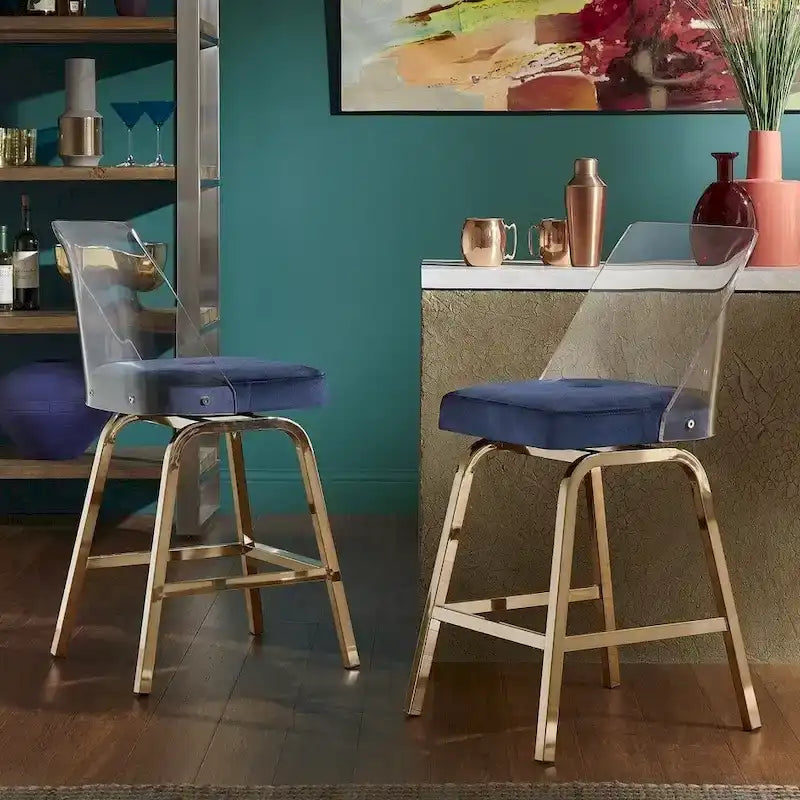 Lennox Velvet Counter Height Stools (Set of 2) by iNSPIRE Q Bold 34