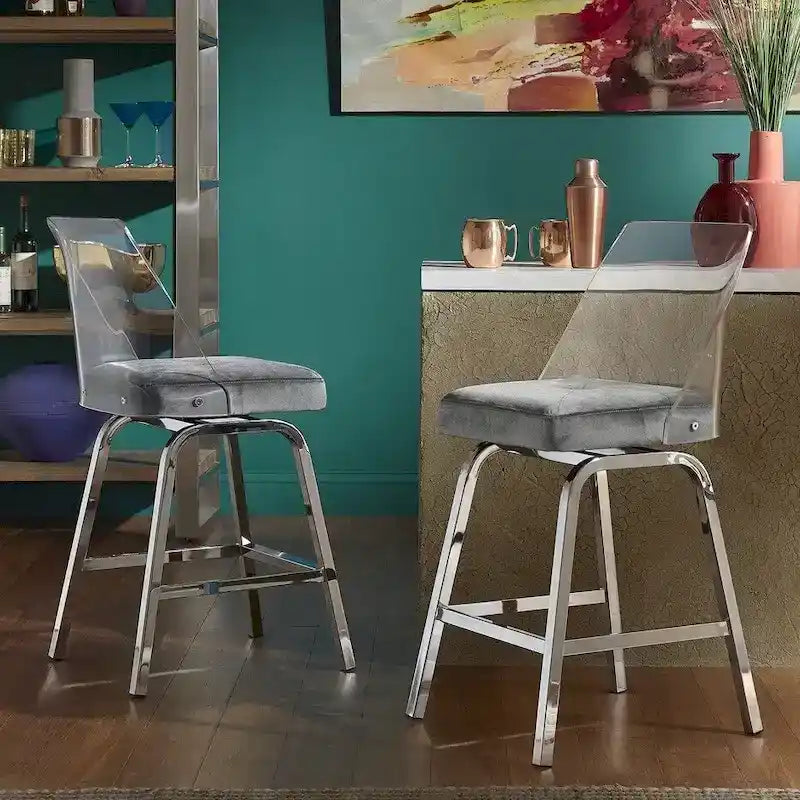 Lennox Velvet Counter Height Stools (Set of 2) by iNSPIRE Q Bold 36