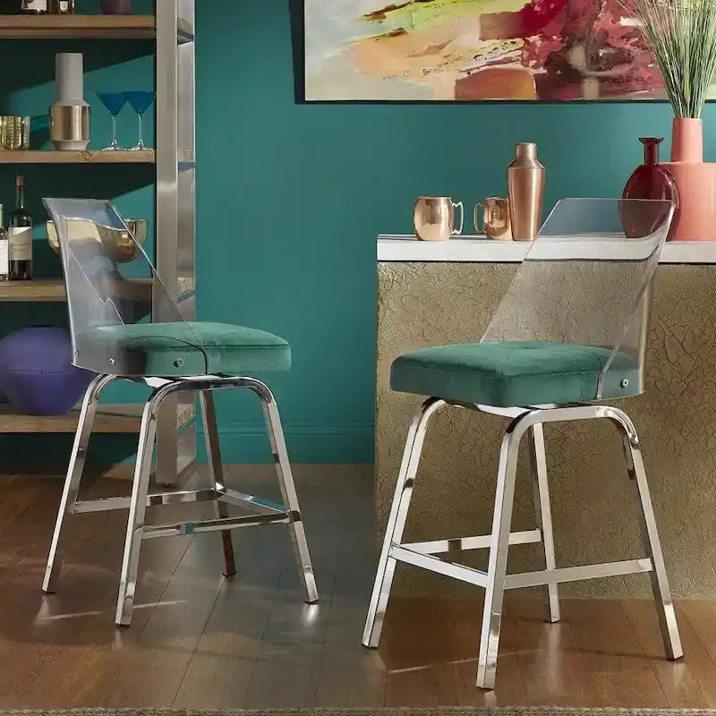 Lennox Velvet Counter Height Stools (Set of 2) by iNSPIRE Q Bold 3