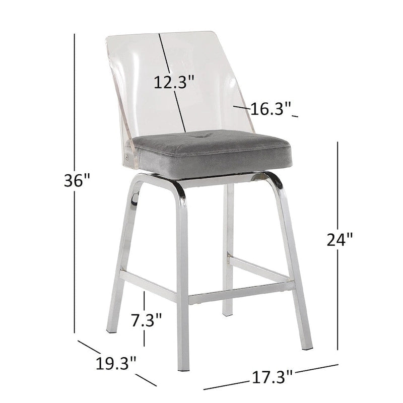 Lennox Velvet Counter Height Stools (Set of 2) by iNSPIRE Q Bold 6