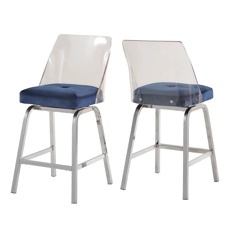 Lennox Velvet Counter Height Stools (Set of 2) by iNSPIRE Q Bold 13