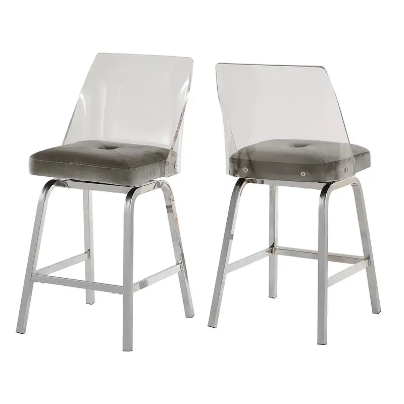 Lennox Velvet Counter Height Stools (Set of 2) by iNSPIRE Q Bold 20