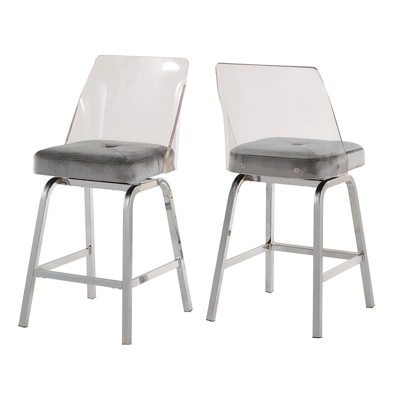 Lennox Velvet Counter Height Stools (Set of 2) by iNSPIRE Q Bold 27