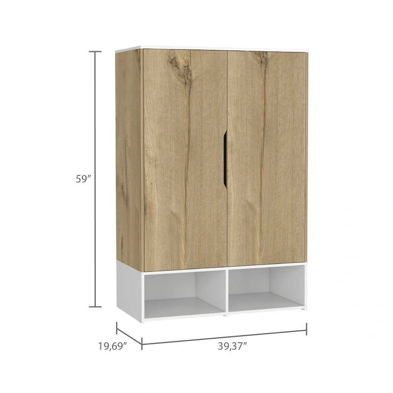 FM Furniture Rose Double Armoire with Hanging Rod 4