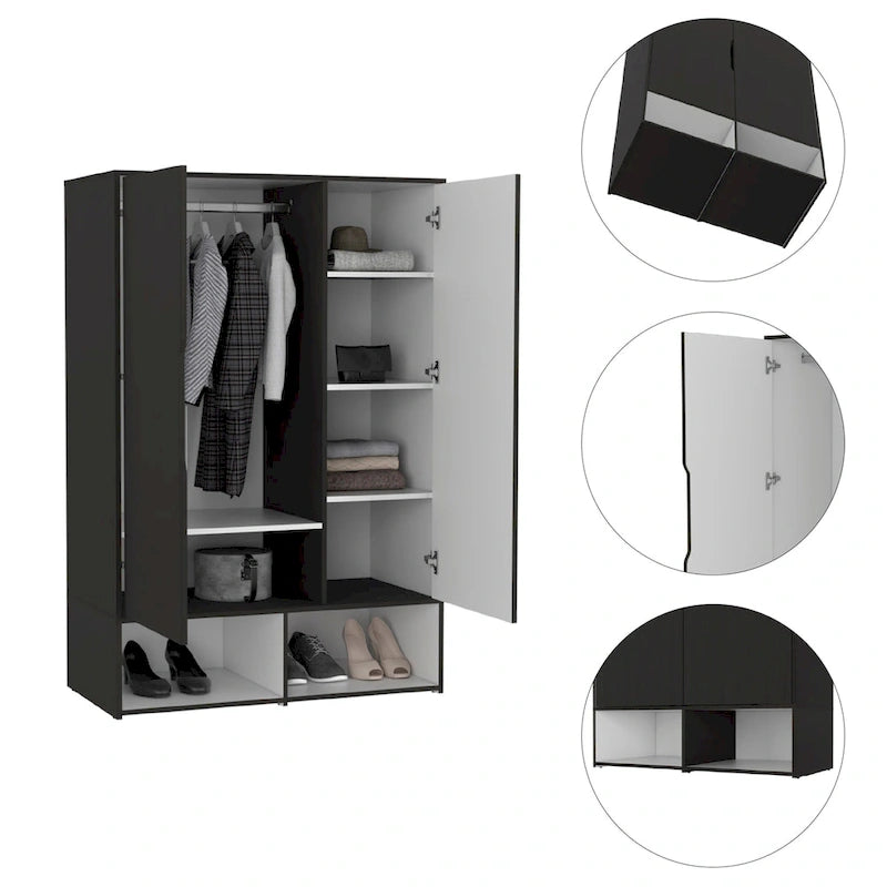 FM Furniture Rose Double Armoire with Hanging Rod 13