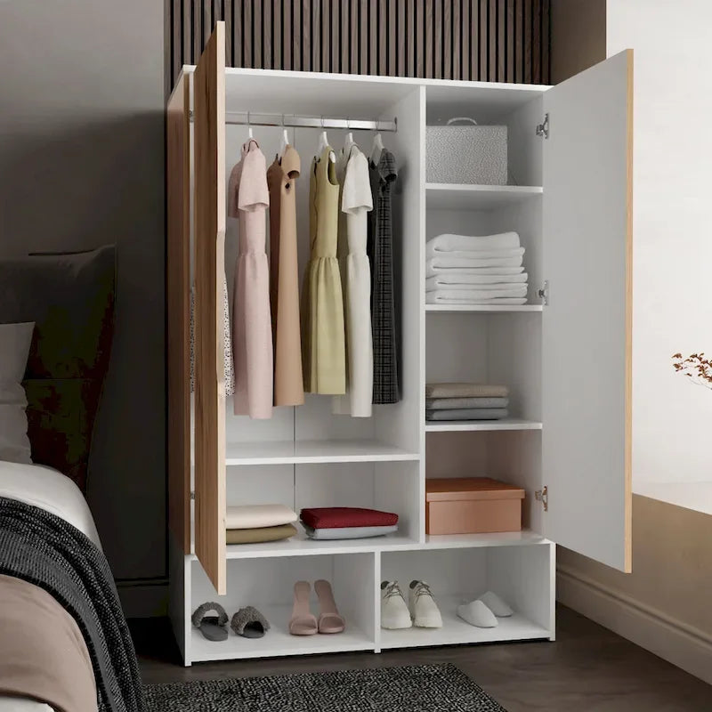 FM Furniture Rose Double Armoire with Hanging Rod 17