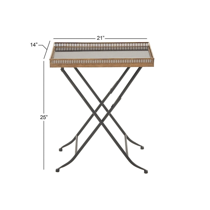 Metal Accent Table - Gold - Roche River Decor - 14W x 21L x 25H 5