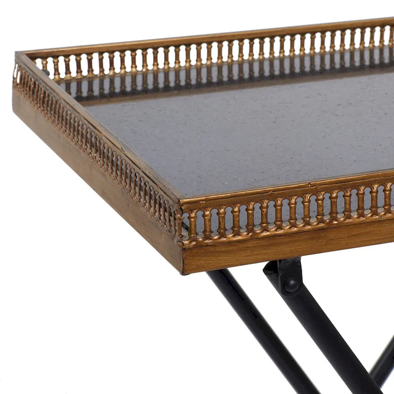 Metal Accent Table - Gold - Roche River Decor - 14W x 21L x 25H 6