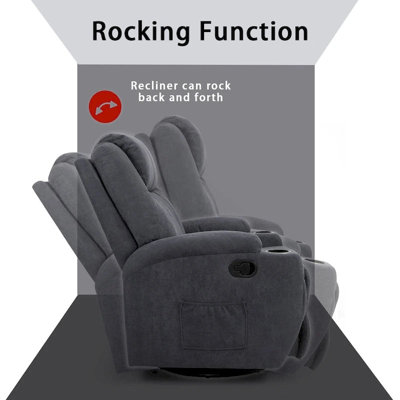 Homall Massage Recliner Chair Swivel Fabric Living Room Sofa 4