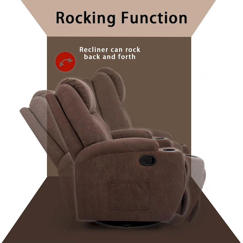 Homall Massage Recliner Chair Swivel Fabric Living Room Sofa 13