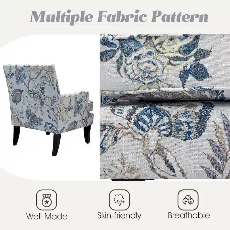 Poltrona Akorda stile Country francese con bordo borchiato e gambe in legno massello di HULALA HOME 3