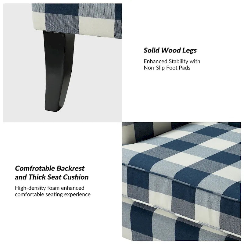 Poltrona Akorda stile Country francese con bordo borchiato e gambe in legno massello di HULALA HOME 8