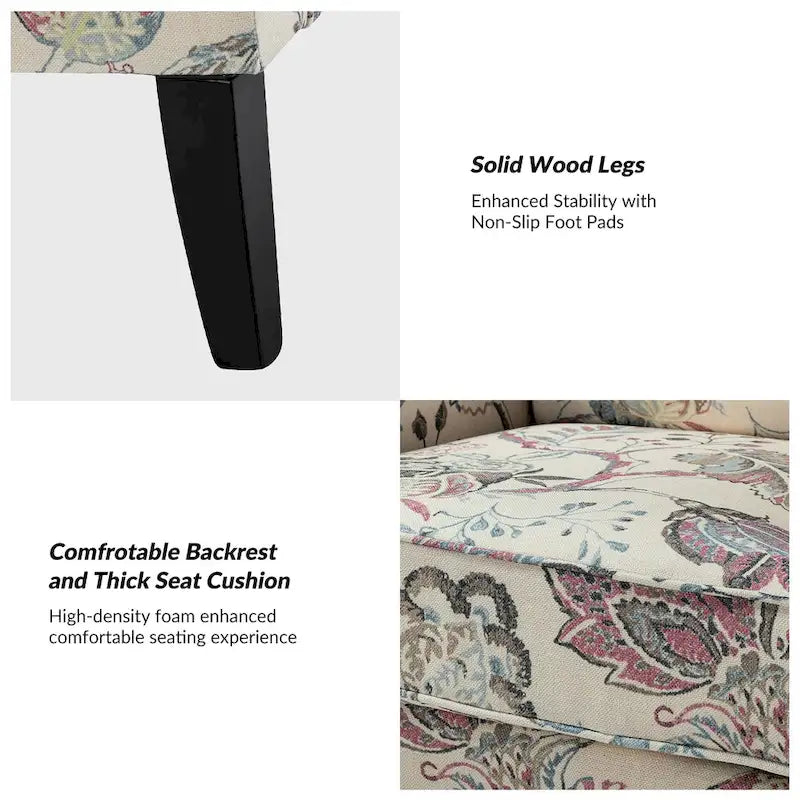 Poltrona Akorda stile Country francese con bordo borchiato e gambe in legno massello di HULALA HOME 15