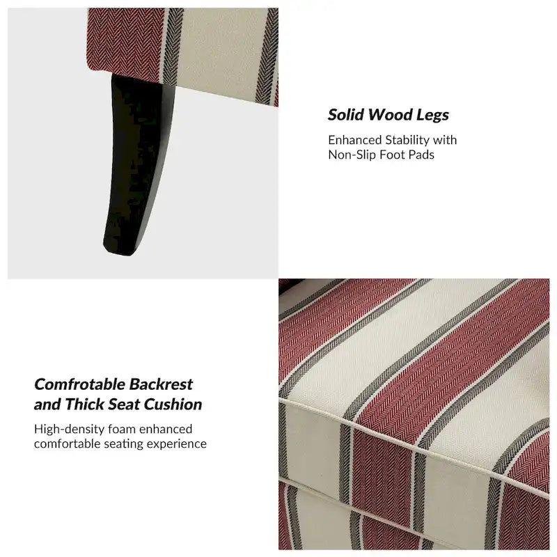 Poltrona Akorda stile Country francese con bordo borchiato e gambe in legno massello di HULALA HOME 35