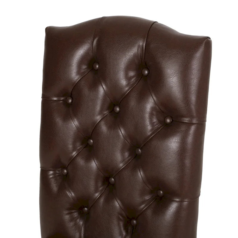 Harriet Contemporary Tufted Faux Leather Dining Chairs (Set of 2) by Christopher Knight Home - 21.50 L x 25.75 W x 41.50 H 12