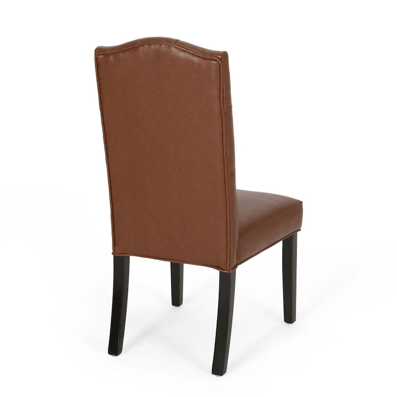 Harriet Contemporary Tufted Faux Leather Dining Chairs (Set of 2) by Christopher Knight Home - 21.50 L x 25.75 W x 41.50 H 17