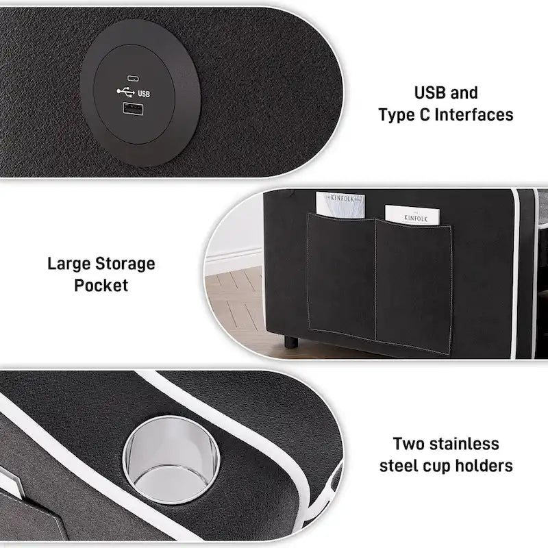 Ouyessir 3 in 1 Multi-Functional Convertible Sleeper Sofa Bed 16