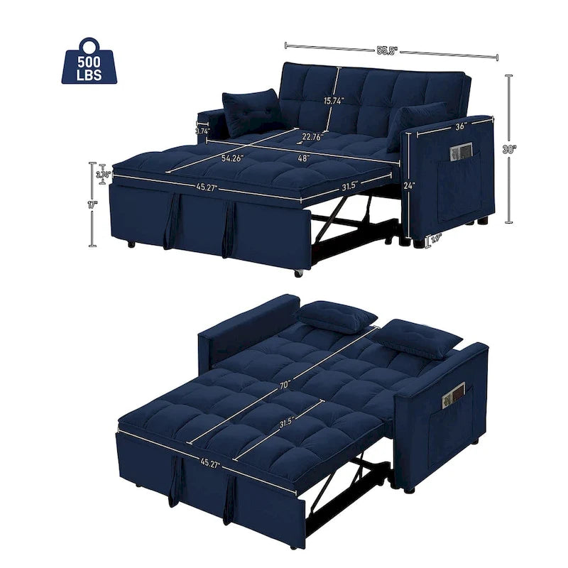 Ouyessir 3 in 1 Multi-Functional Convertible Sleeper Sofa Bed 22