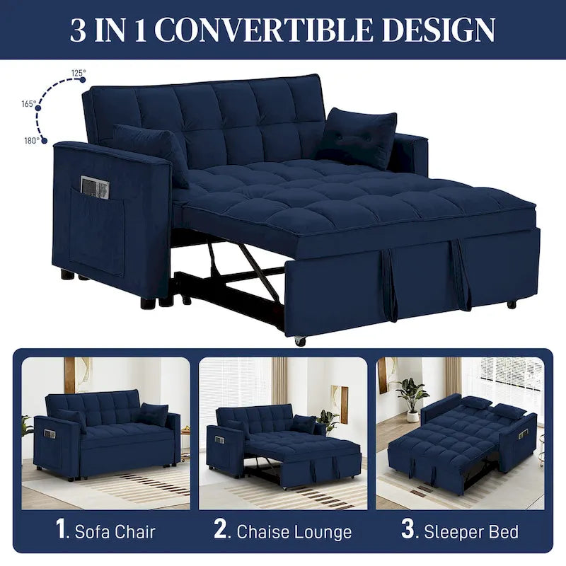 Ouyessir 3 in 1 Multi-Functional Convertible Sleeper Sofa Bed 23