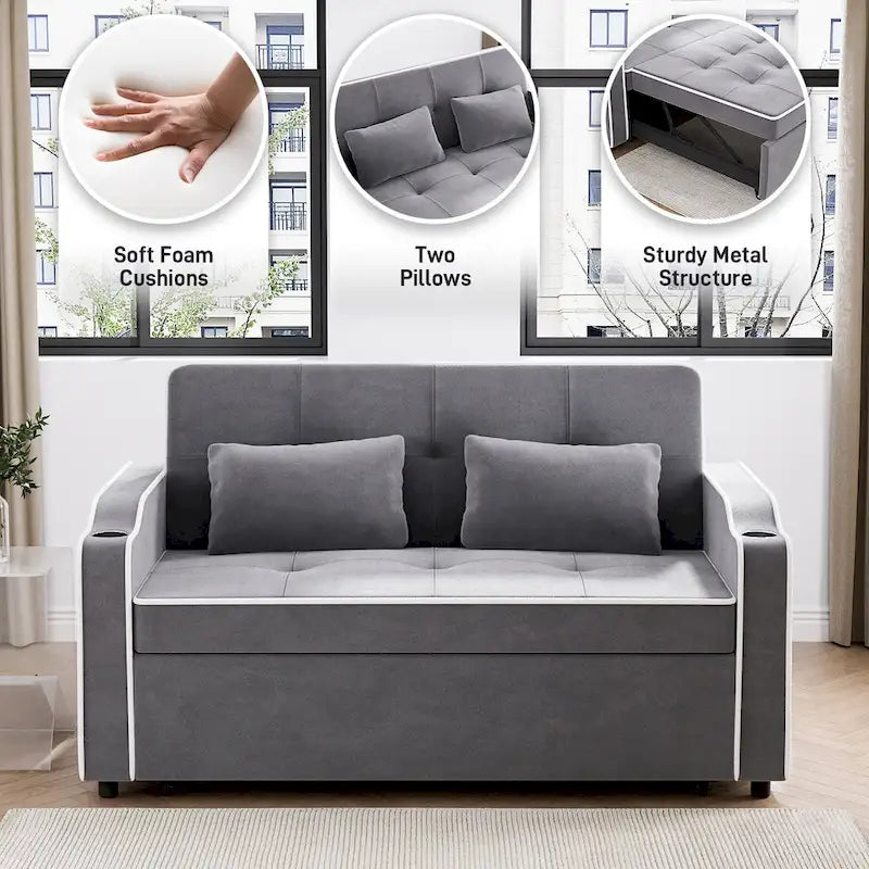 Ouyessir 3 in 1 Multi-Functional Convertible Sleeper Sofa Bed 31