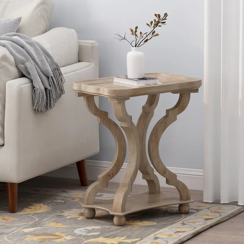 Tavolino con accenti campestri francesi Ouray con piano rettangolare di Christopher Knight Home 30