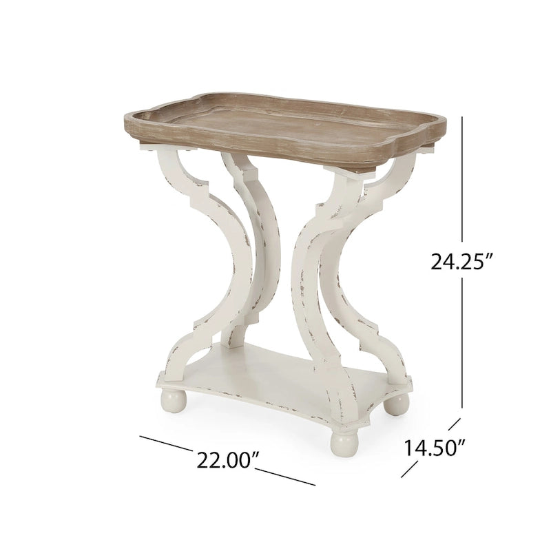 Tavolino con accenti campestri francesi Ouray con piano rettangolare di Christopher Knight Home 14