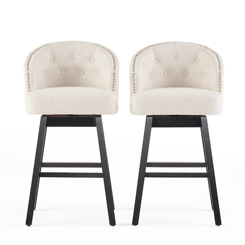 Ogden Beige Swivel Bar Stools (Set of 2) by Christopher Knight Home