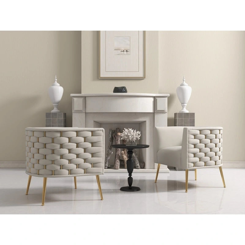 SEYNAR Poltrona rotonda in velluto Mid-Century Modern per soggiorno, set da 2 36