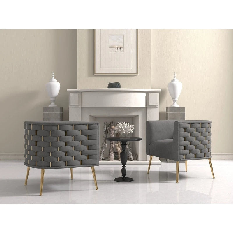 SEYNAR Poltrona rotonda in velluto Mid-Century Modern per soggiorno, set da 2 39