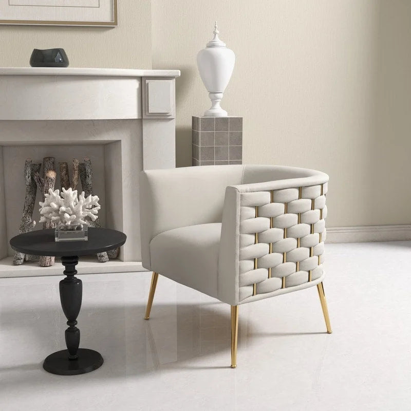 SEYNAR Poltrona rotonda in velluto Mid-Century Modern per soggiorno, set da 2 6