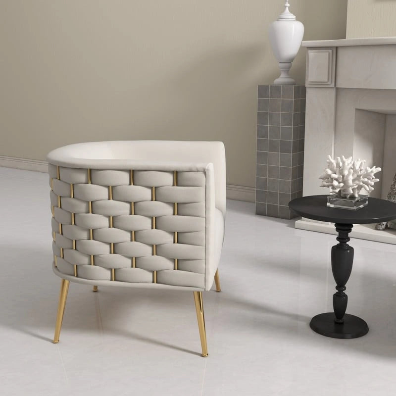 SEYNAR Poltrona rotonda in velluto Mid-Century Modern per soggiorno, set da 2 7