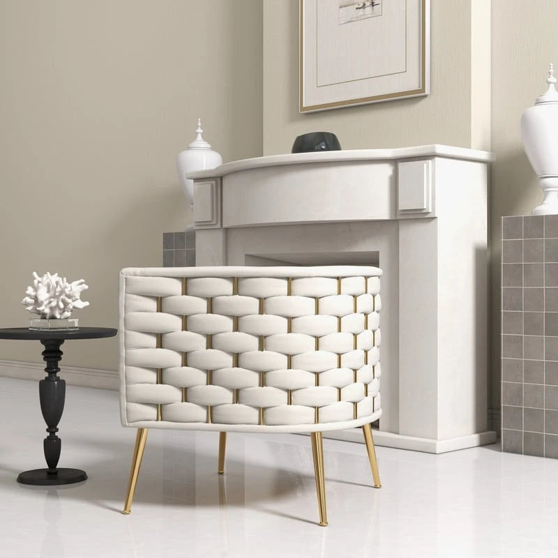 SEYNAR Poltrona rotonda in velluto Mid-Century Modern per soggiorno, set da 2 8