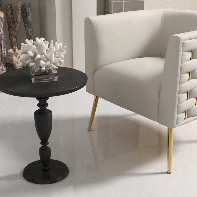 SEYNAR Poltrona rotonda in velluto Mid-Century Modern per soggiorno, set da 2 12