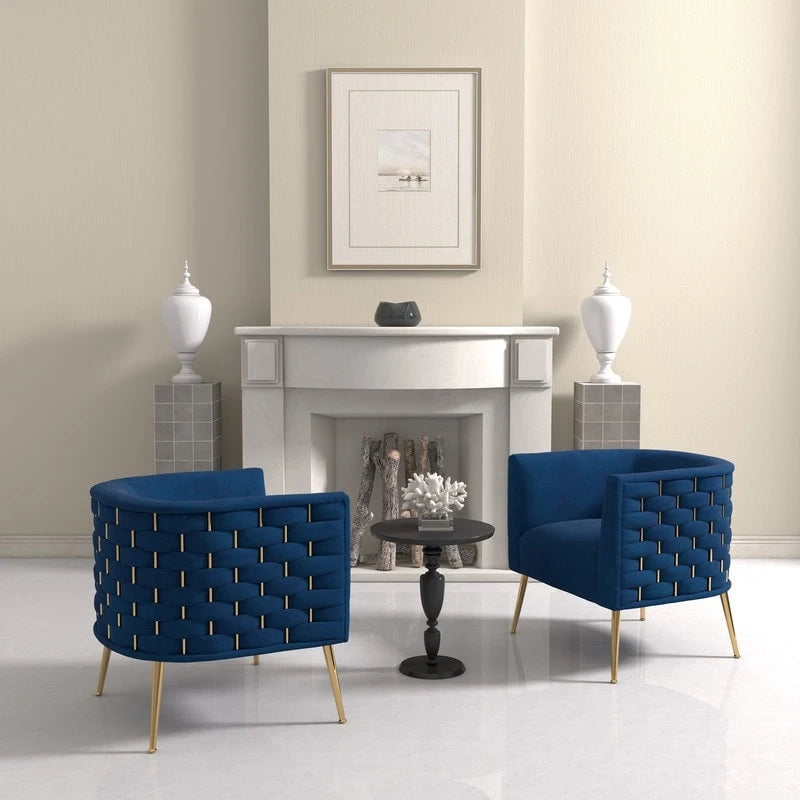 SEYNAR Poltrona rotonda in velluto Mid-Century Modern per soggiorno, set da 2 15