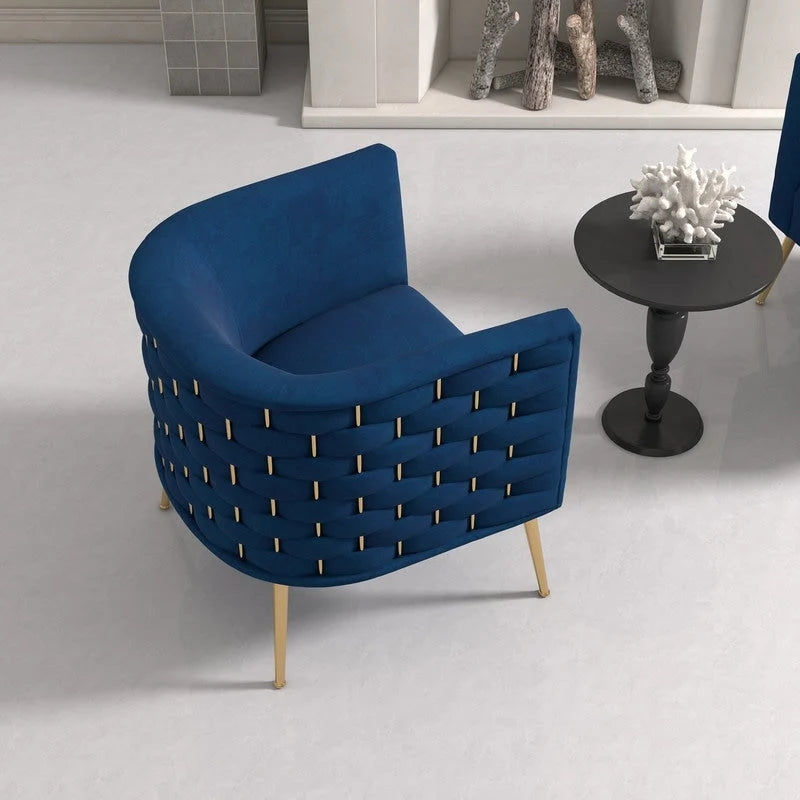 SEYNAR Poltrona rotonda in velluto Mid-Century Modern per soggiorno, set da 2 20