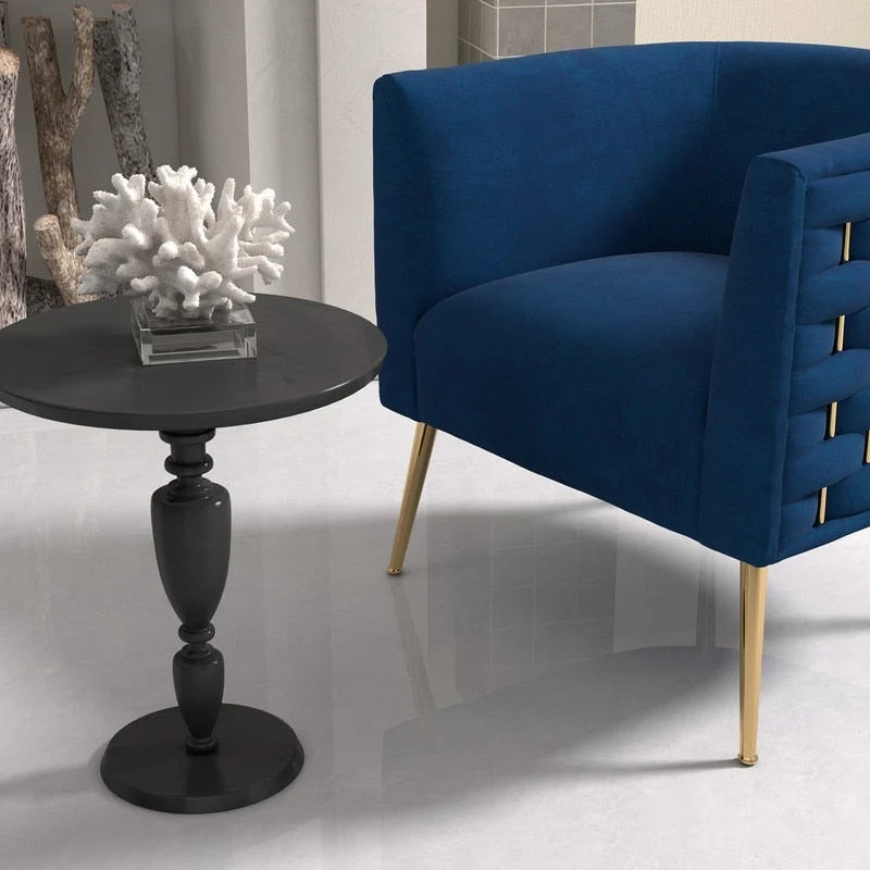 SEYNAR Poltrona rotonda in velluto Mid-Century Modern per soggiorno, set da 2 22