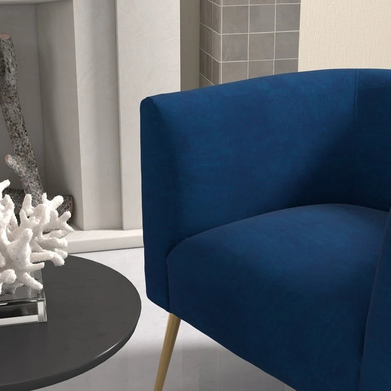 SEYNAR Poltrona rotonda in velluto Mid-Century Modern per soggiorno, set da 2 23