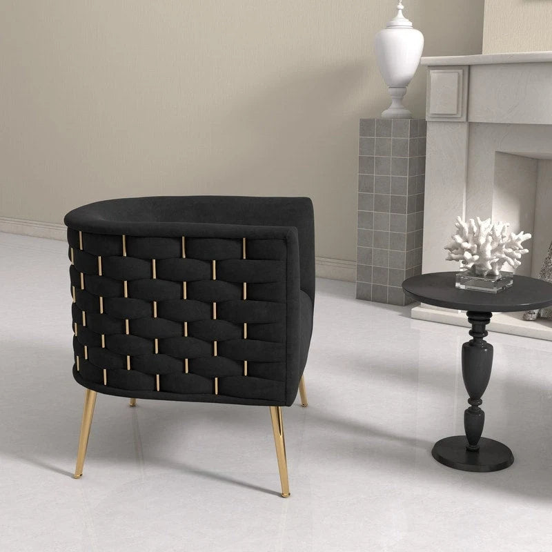 SEYNAR Poltrona rotonda in velluto Mid-Century Modern per soggiorno, set da 2 27