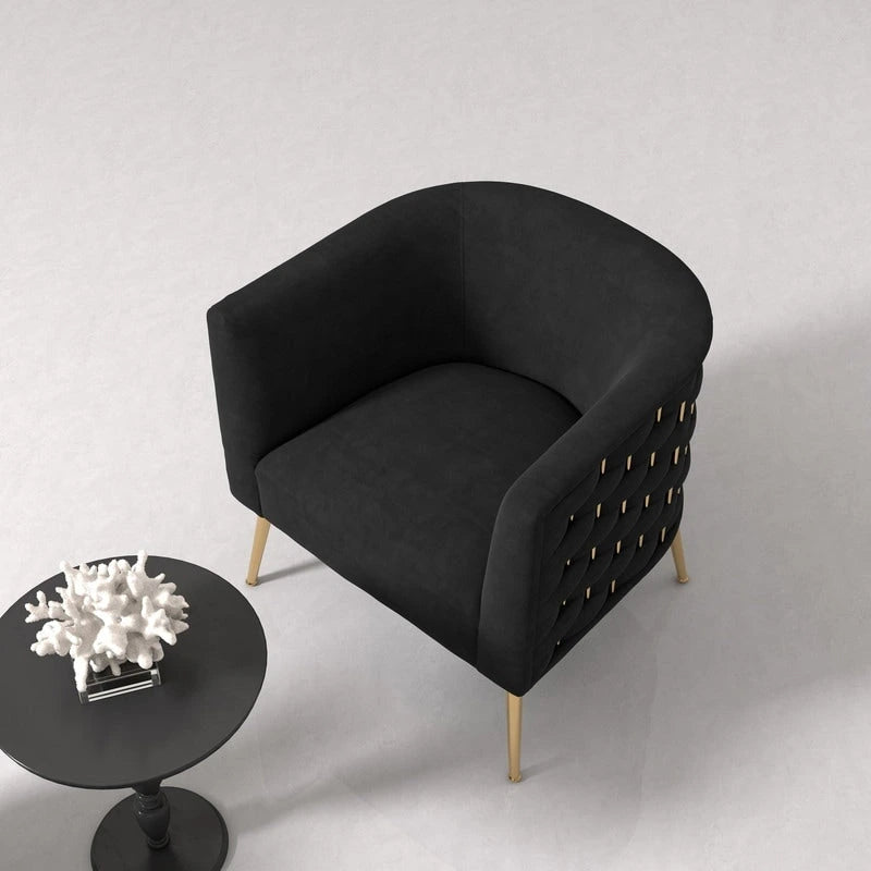 SEYNAR Poltrona rotonda in velluto Mid-Century Modern per soggiorno, set da 2 31
