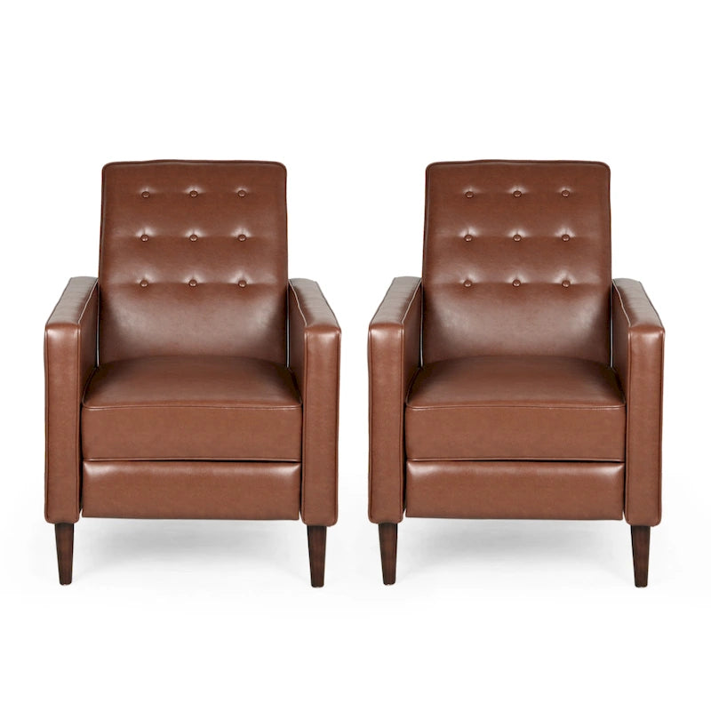 Mervynn Mid-century Button Tufted Recliners (Set of 2) by Christopher Knight Home 12