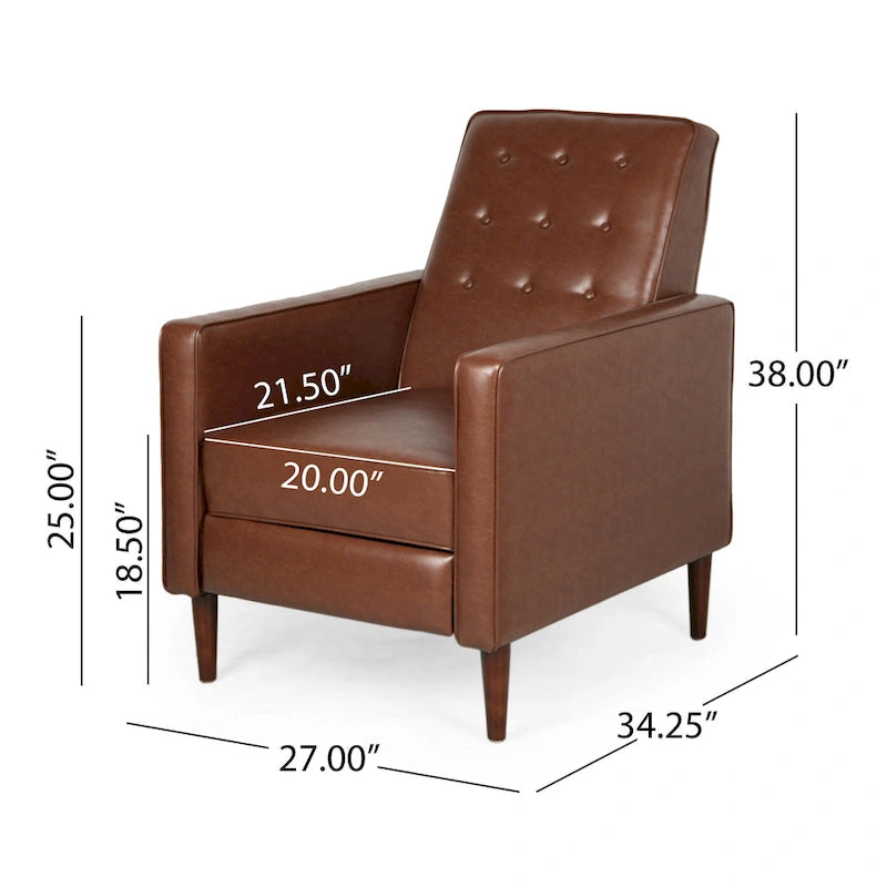 Mervynn Mid-century Button Tufted Recliners (Set of 2) by Christopher Knight Home 3