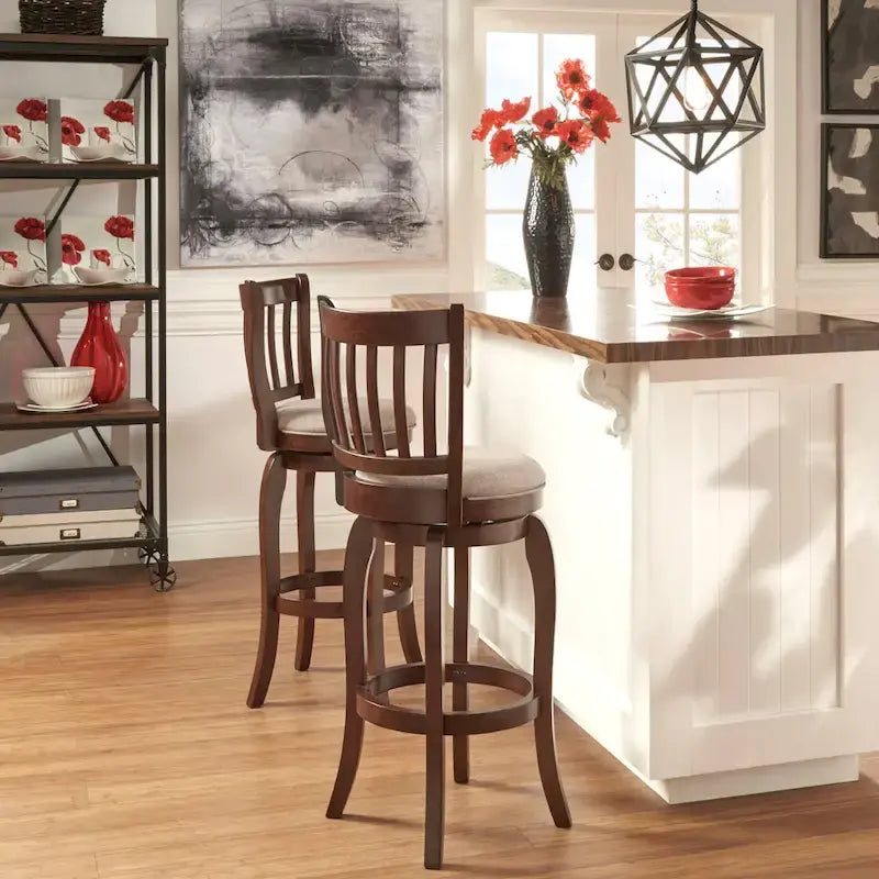 Ali Modern Linen 29-inch High Back Bar Stool Swivel by iNSPIRE Q Classic 4