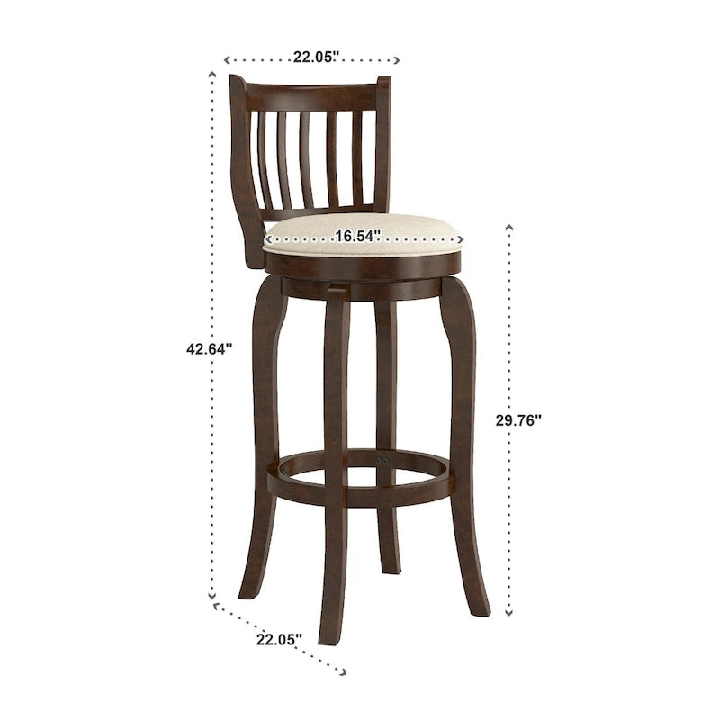 Ali Modern Linen 29-inch High Back Bar Stool Swivel by iNSPIRE Q Classic 5