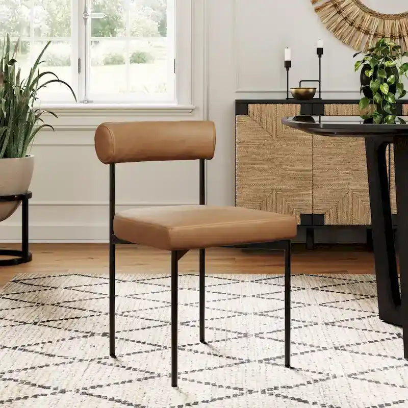 Nathan James Dahlia Counter Height Barstool or Dining Chair with Back and Upholstered Cushion 3