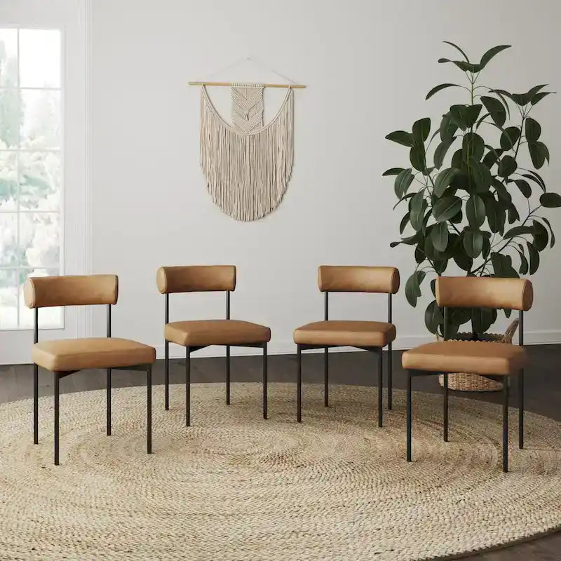 Nathan James Dahlia Counter Height Barstool or Dining Chair with Back and Upholstered Cushion 8