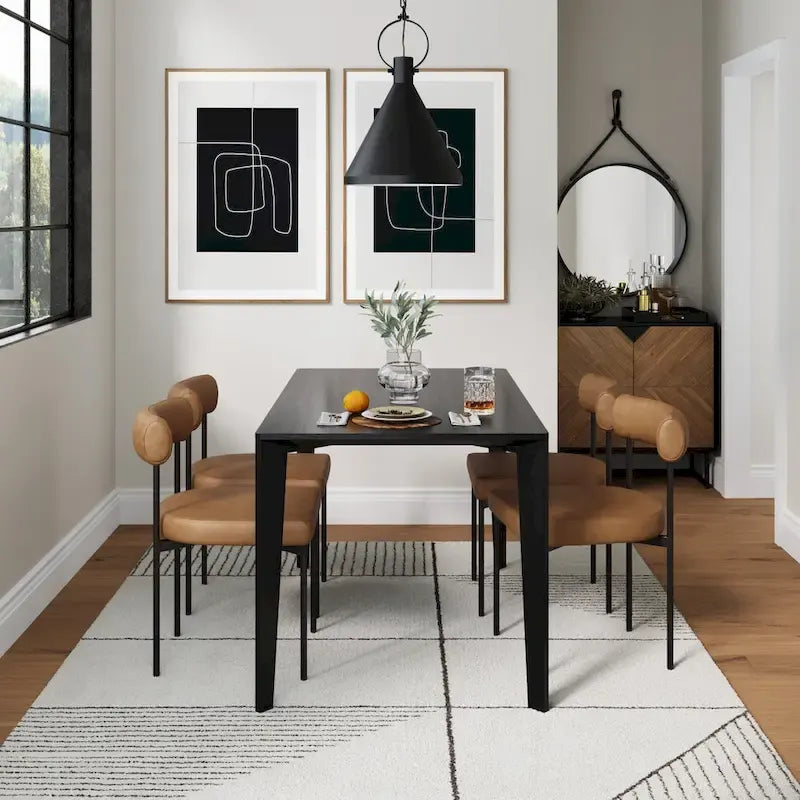 Nathan James Dahlia Counter Height Barstool or Dining Chair with Back and Upholstered Cushion 9