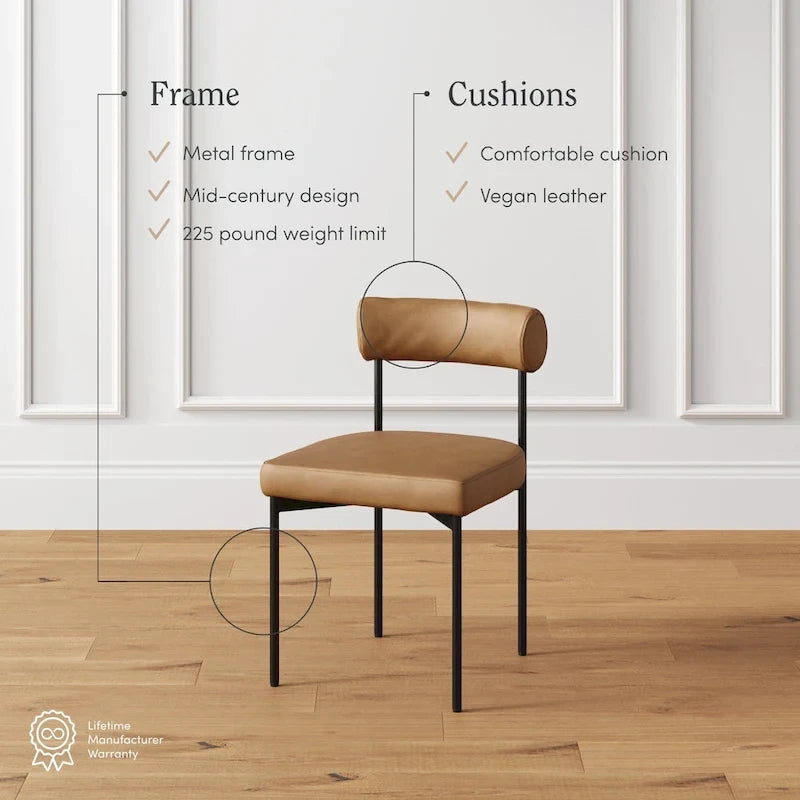 Nathan James Dahlia Counter Height Barstool or Dining Chair with Back and Upholstered Cushion 26