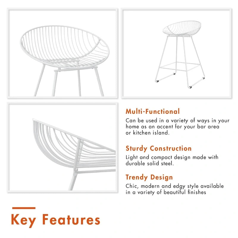 CosmoLiving by Cosmopolitan Ellis 24 Metal Counter Height Bar Stool 27