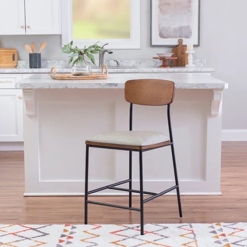 Lowrey Metal Faux Leather 25-Inch Counter Stool 14